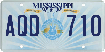 MS license plate AQD710