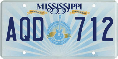 MS license plate AQD712