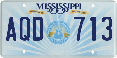 MS license plate AQD713