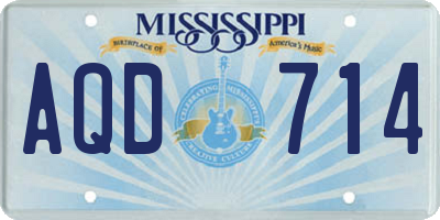 MS license plate AQD714