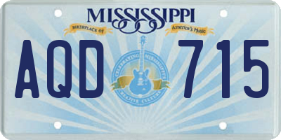 MS license plate AQD715