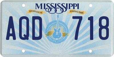 MS license plate AQD718
