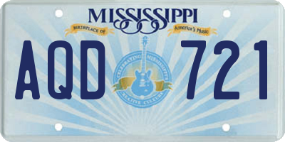 MS license plate AQD721