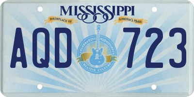 MS license plate AQD723
