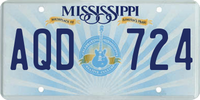 MS license plate AQD724