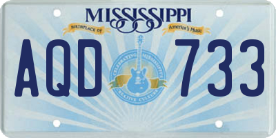 MS license plate AQD733