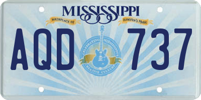 MS license plate AQD737