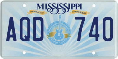 MS license plate AQD740