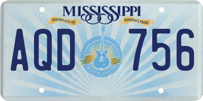 MS license plate AQD756