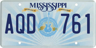 MS license plate AQD761