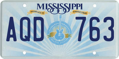 MS license plate AQD763