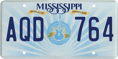 MS license plate AQD764