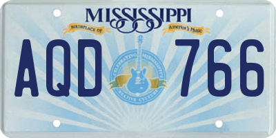 MS license plate AQD766