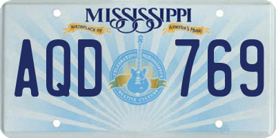 MS license plate AQD769