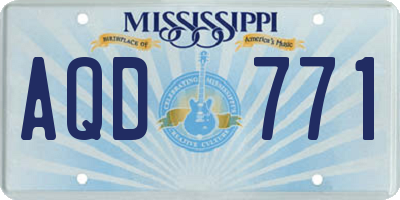 MS license plate AQD771