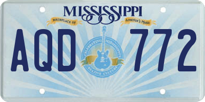 MS license plate AQD772