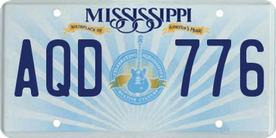 MS license plate AQD776