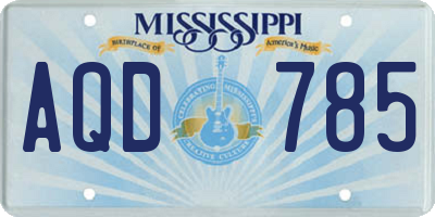 MS license plate AQD785