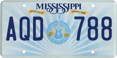 MS license plate AQD788