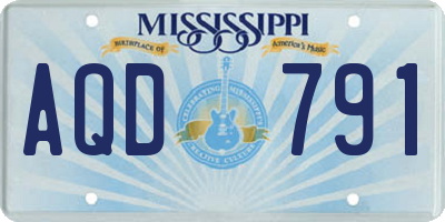 MS license plate AQD791