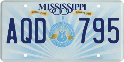 MS license plate AQD795