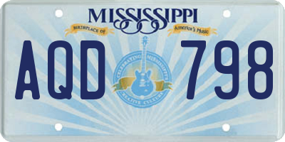 MS license plate AQD798