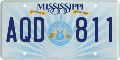 MS license plate AQD811