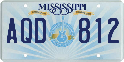 MS license plate AQD812