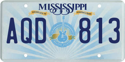 MS license plate AQD813