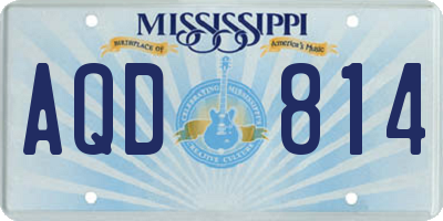 MS license plate AQD814