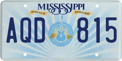 MS license plate AQD815
