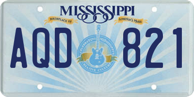 MS license plate AQD821