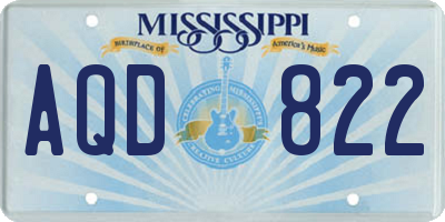 MS license plate AQD822