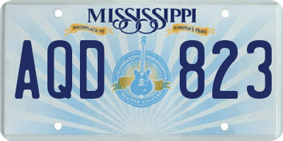 MS license plate AQD823