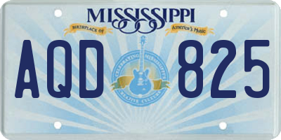 MS license plate AQD825