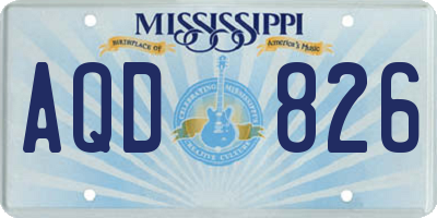 MS license plate AQD826