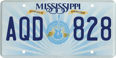 MS license plate AQD828