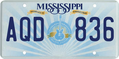 MS license plate AQD836