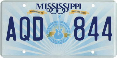 MS license plate AQD844