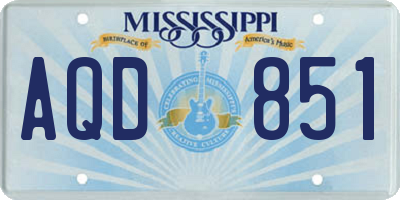 MS license plate AQD851