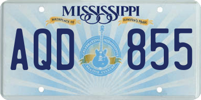 MS license plate AQD855