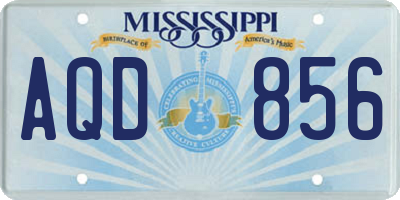 MS license plate AQD856