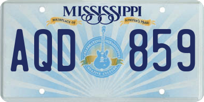 MS license plate AQD859