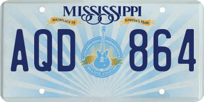 MS license plate AQD864