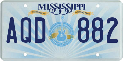 MS license plate AQD882