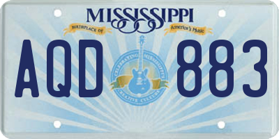 MS license plate AQD883