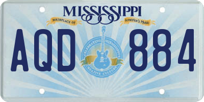 MS license plate AQD884