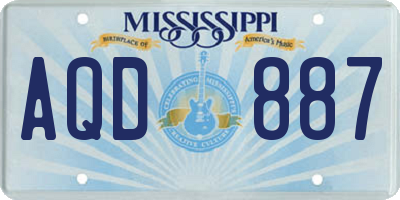 MS license plate AQD887
