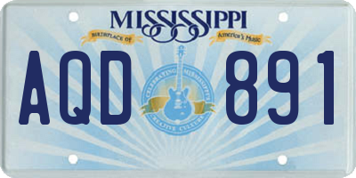 MS license plate AQD891