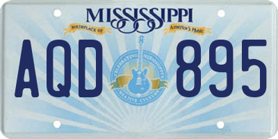 MS license plate AQD895